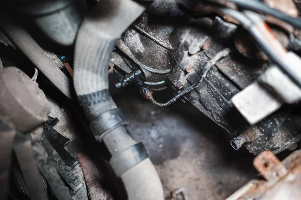 Для снятия коробки нужно снять штуцер с выжимного подшипника