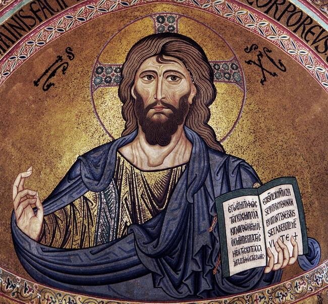 Мозаика Христа в соборе Чефалу на Сицилии, ок. 1130 г. Источник: wikipedia.org