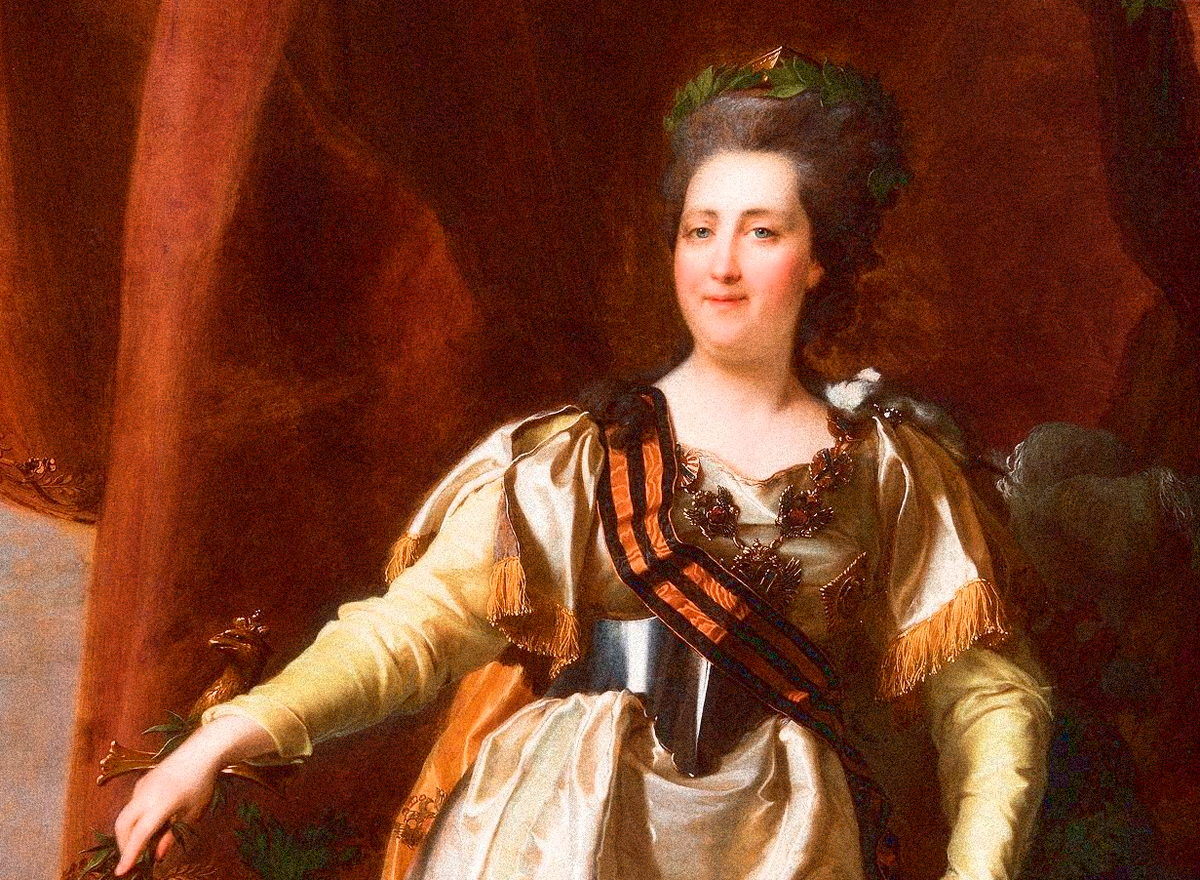 Екатерина Вторая и георгиевская лента, Екатерина 2 и георгиевская лента, Екатерина II и георгиевская лента