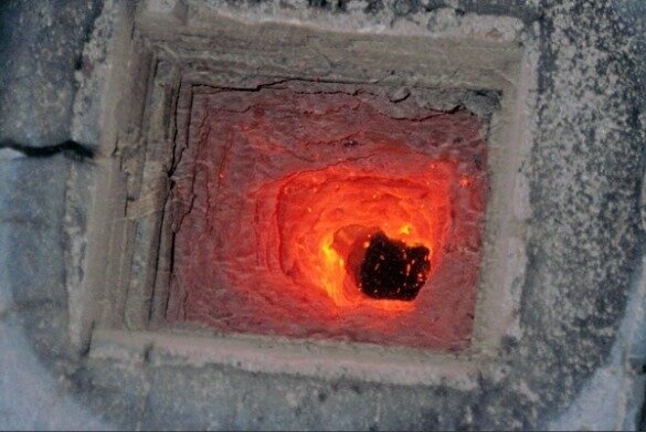 Вид изнутри дымохода 