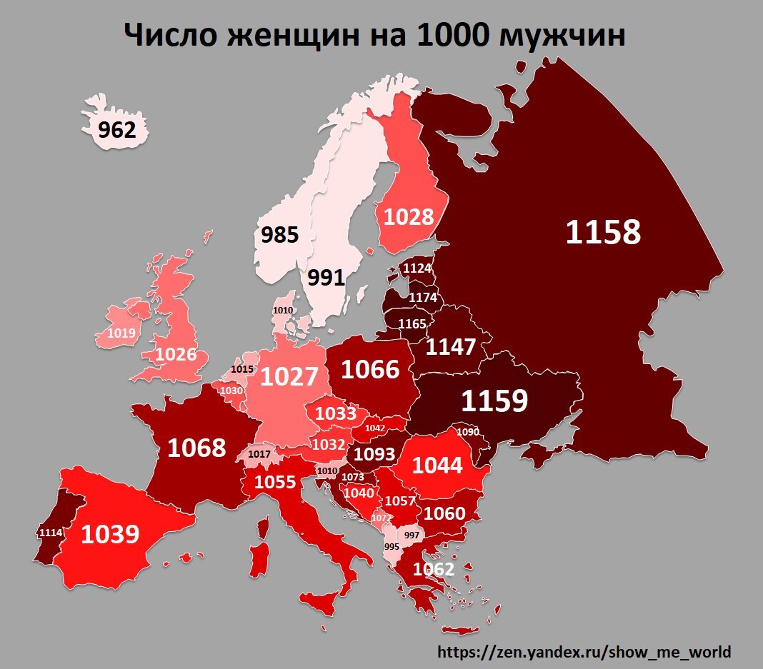 число женщин на 1000 мужчин