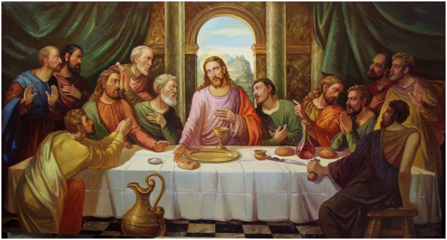 Здесь 12 Апостолов. Иуда ещё с ними. Тайное вечере. Взято с сайта https://diletant.media/state_exam/25714917/