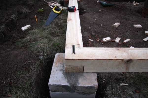 Крепление брусьев