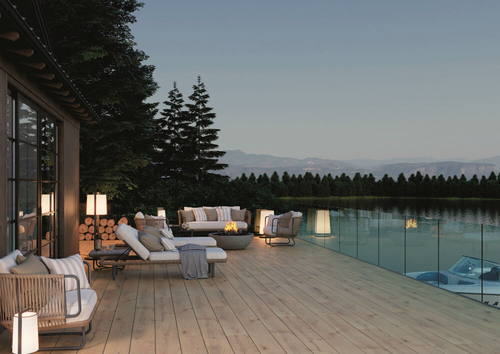 На фото плитка марки Porcelanosa - коллекция Starwood, серия Vancouver, песочного оттенка, 25x150 см; марки Realonda - Hanoi Star, синего цвета, 33x33 см
