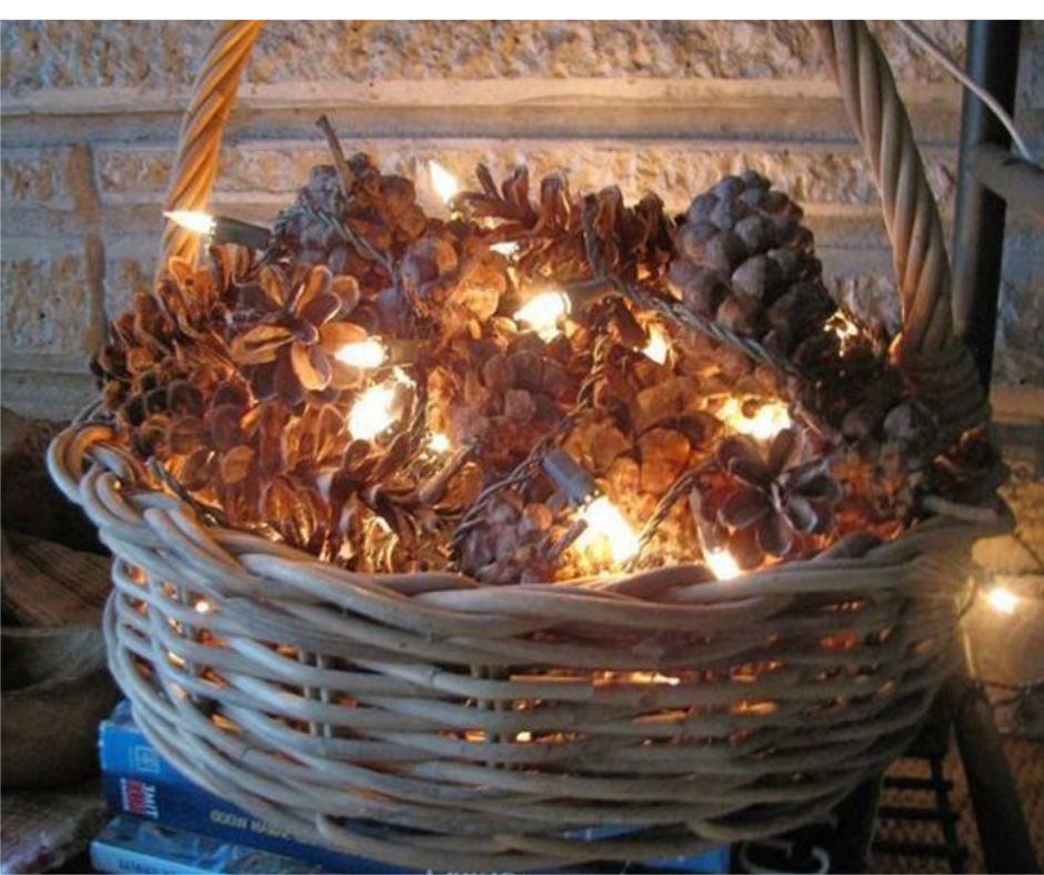 гирлянда в корзине