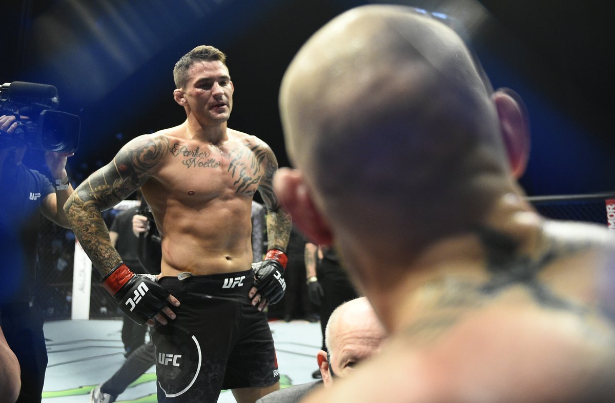 Порье  после завершения поединка. Вид  из-за спины Макгрегора.  фото: картинки яндекса.