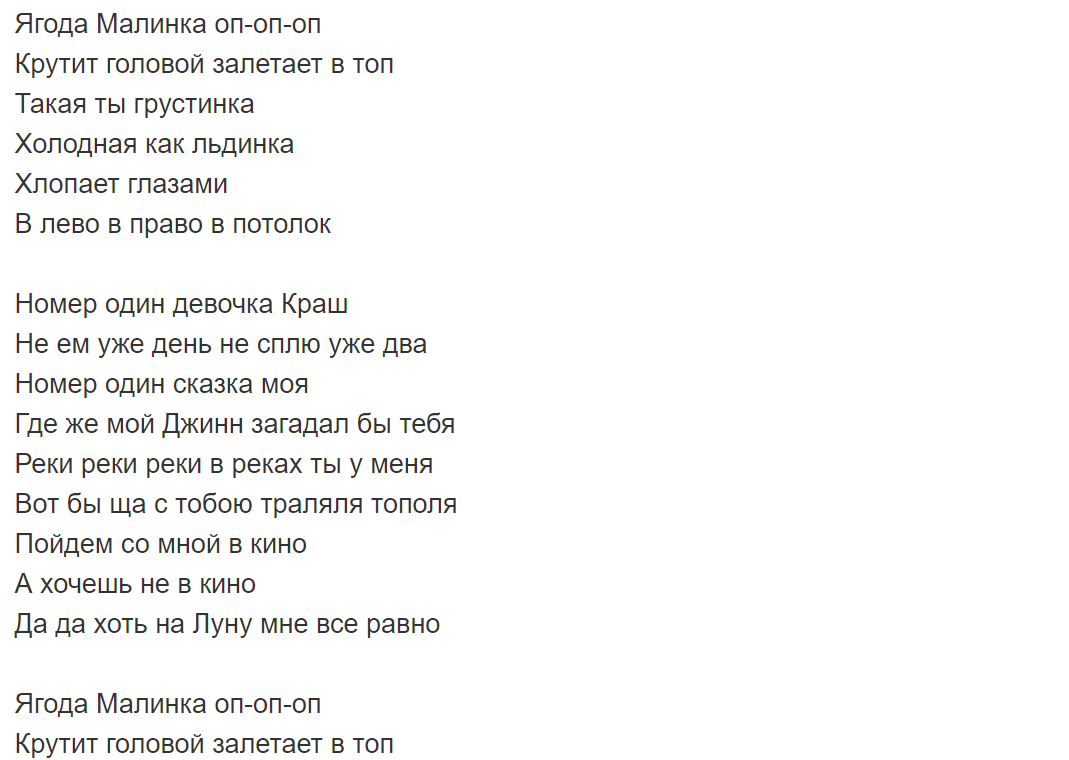 Песня ягода малинка залетает в топ. Текст песни Ягодка Малинка. Текст песни ягода Малинка. Ягодка Малинка слова текст. Текст песни малинки.