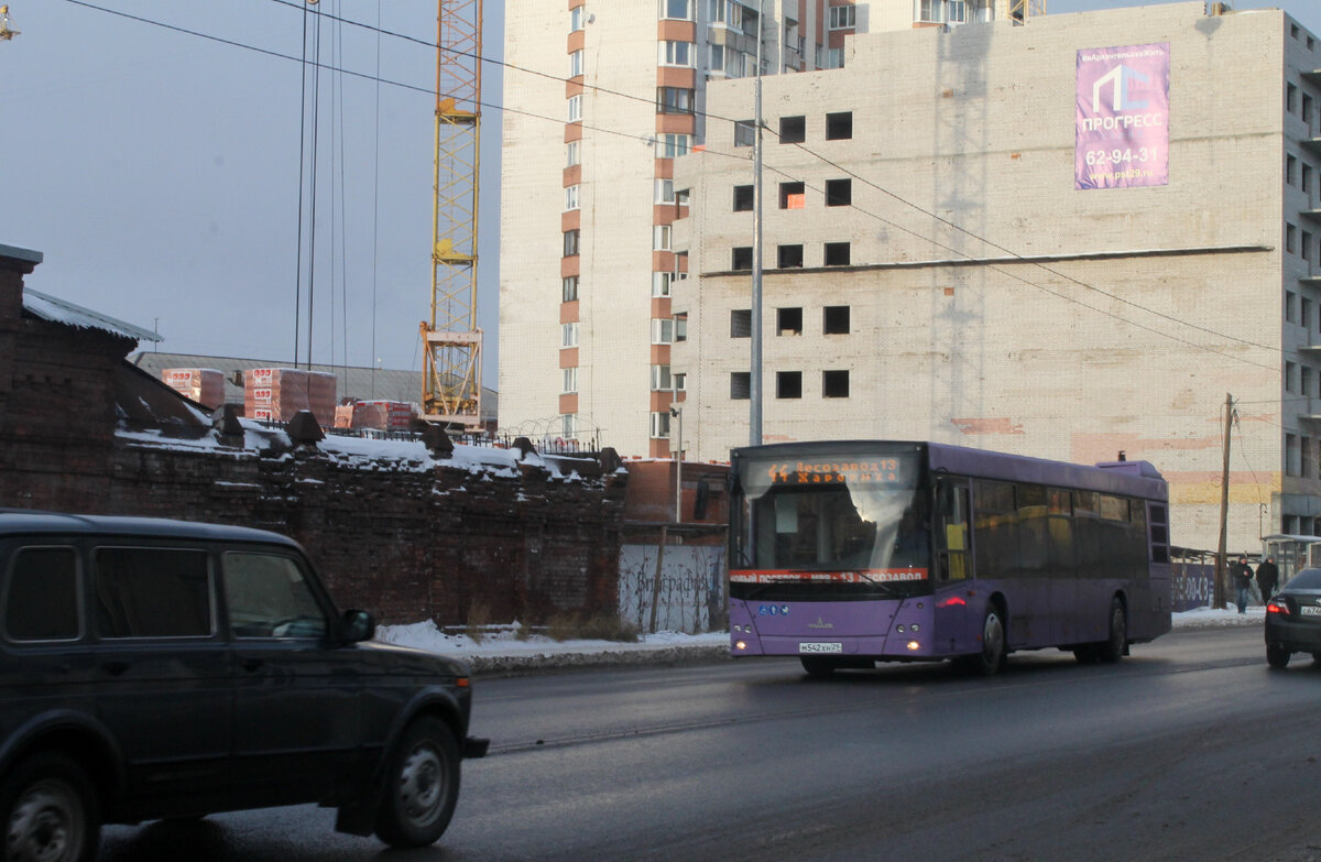 4 ноября 2019 г., г. Архангельск, Троицкий проспект, автобус МАЗ-203.069, маршрут № 44