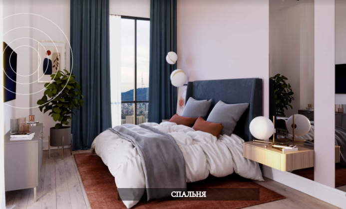 Спальня в квартире комплекса "Анаги-Сабуртало" (Тбилиси) 