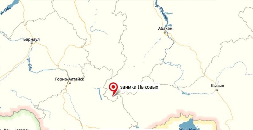 Одна из известных сегодня на всю Россию заимка Лыковых на карте 