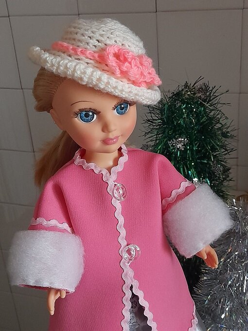 Снегурочка XIX века. Розовое полупальто и серебряная юбка. Кукла Анастасия. Декабрь, 2022. 