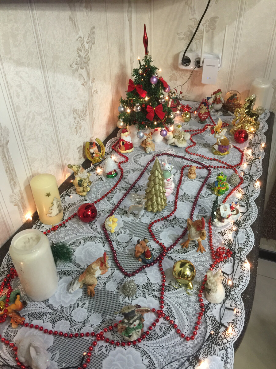 Новогодний лес. Мини композиция в одном из уголков дома. Фото автора.