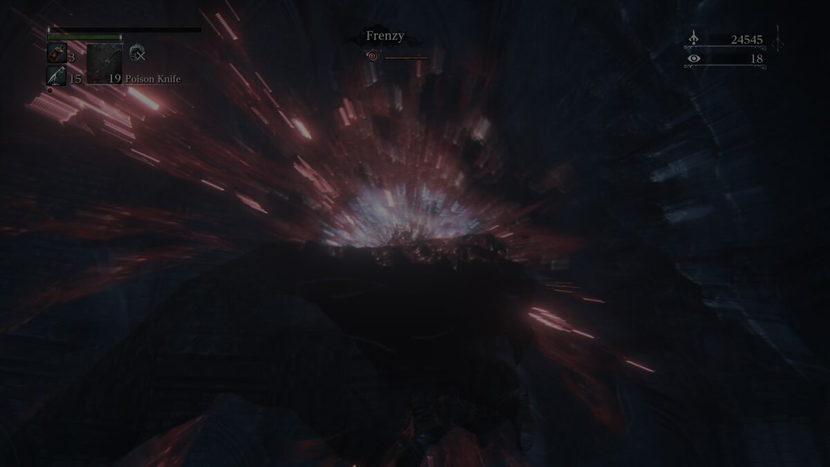 Или вот хороший пример: вас никто не трогает, но шкала безумия начинает заполняться, после чего вы теряете почти все здоровье. Как? Почему? Ответа нет. Фразой "я ничего не понимаю" легко описывается вся Bloodborne.