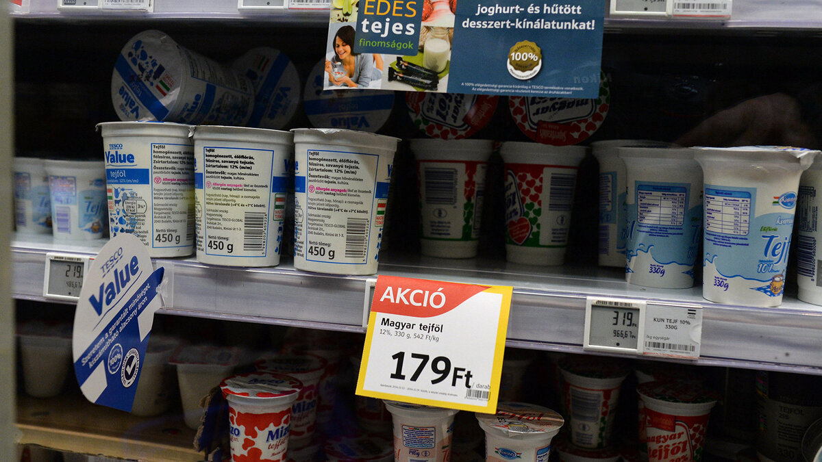    Молочная продукция в магазине Tesco в Будапеште© РИА Новости . Владимир Песня