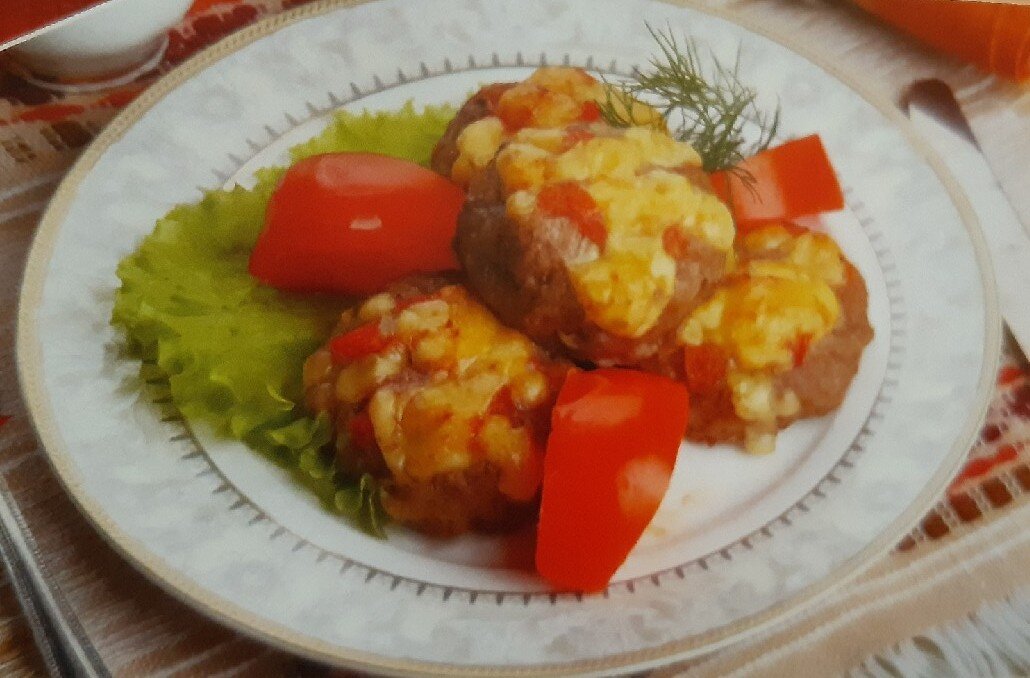 Мясные "гнездышки" с солеными грибами