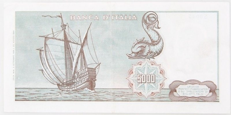 
Реверс 5000 лир Италии