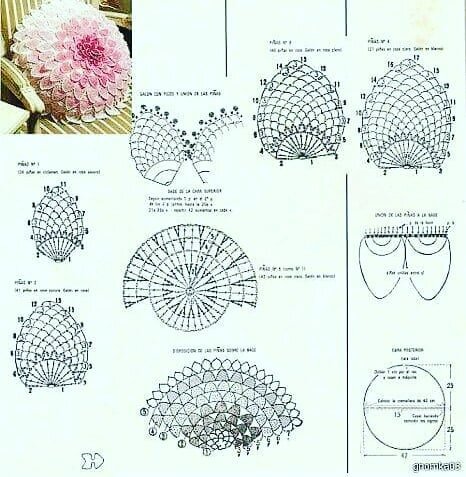 Подушка-цветок крючком: пошаговое описание для каждого