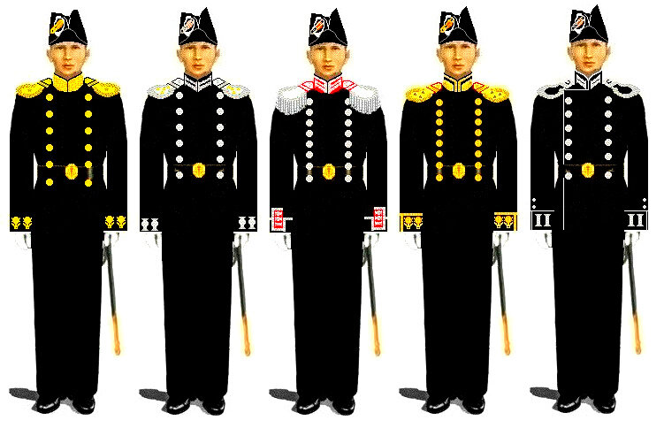 Форменная одежда и знаки различия курсантов и гражданского персонала Военно-Морского Флота