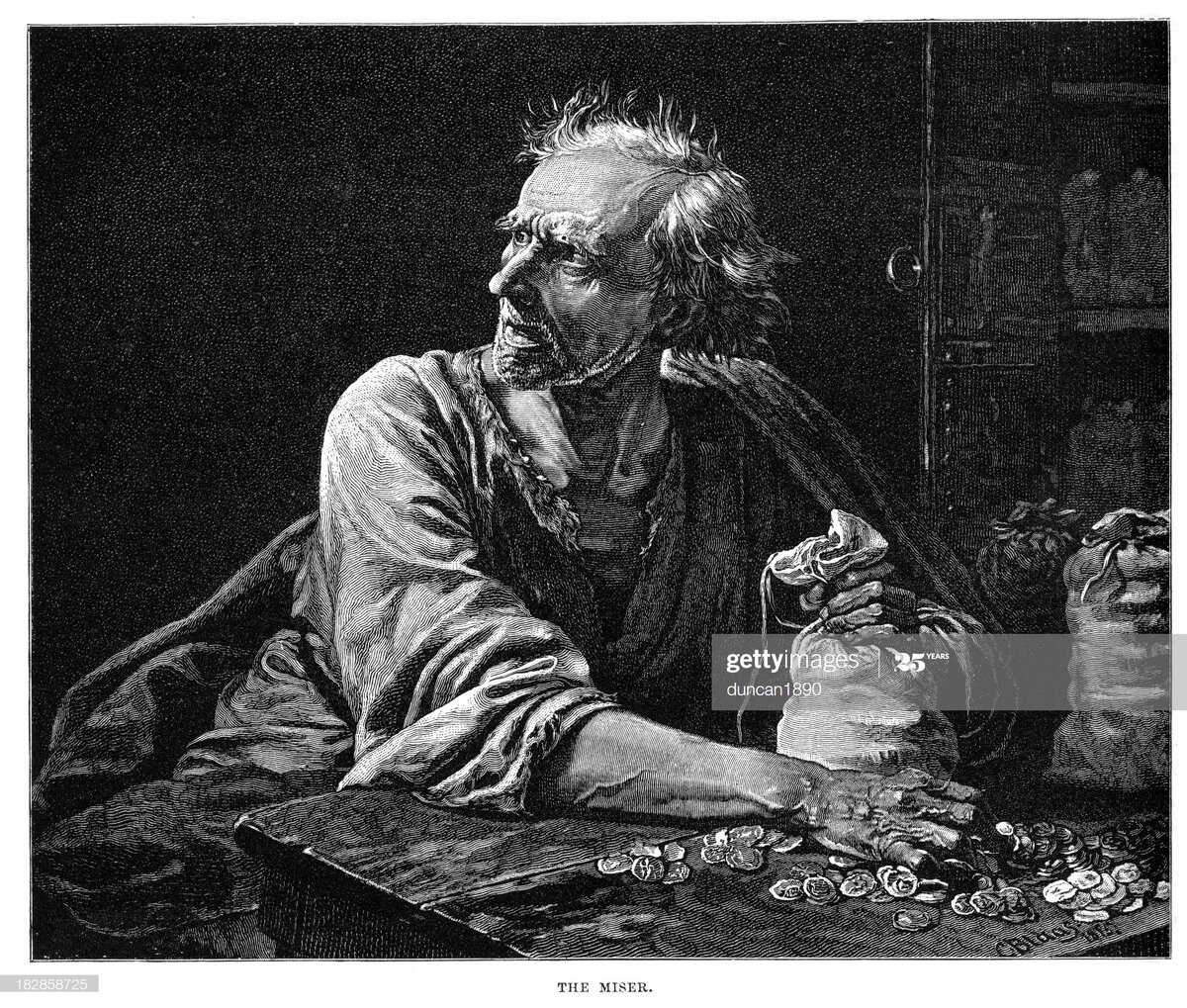 https://www.gettyimages.fi/detail/illustration/the-miser-royalty-free-illustration/182858725