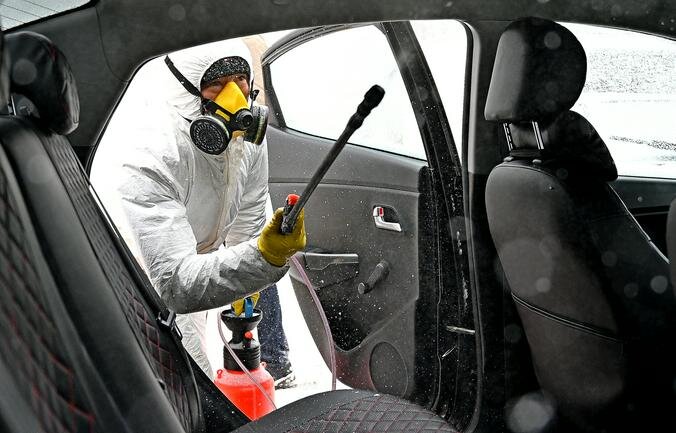Дезинфекция такси (Фото взято из открытых источников)