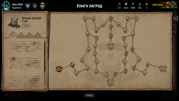 Дерево персонажа Эредина