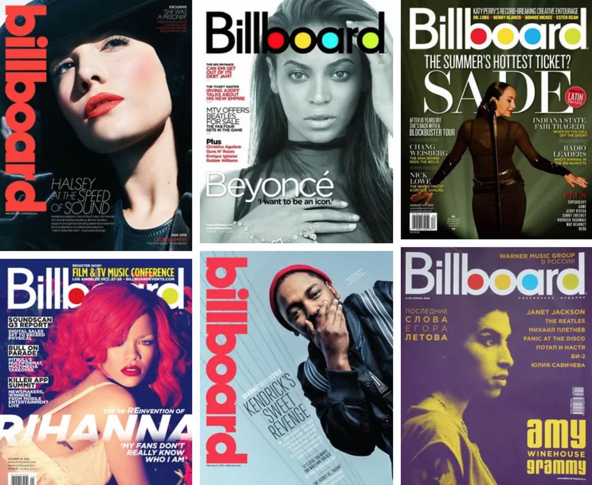 Примеры обложек журнала Billboard