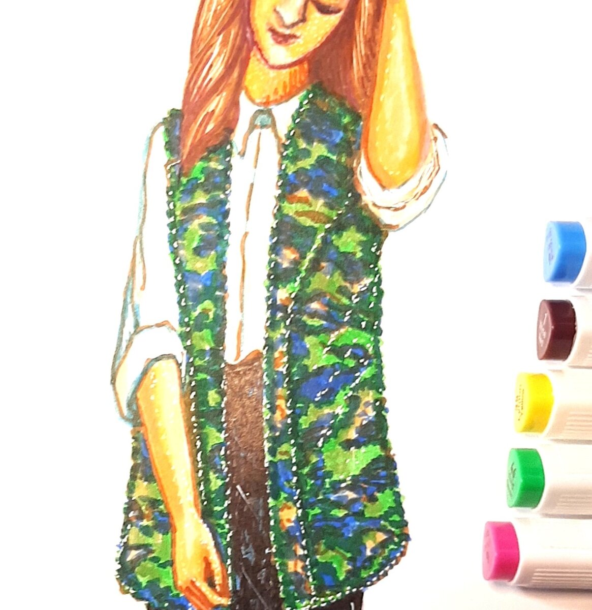 Скетч меховой жилетки