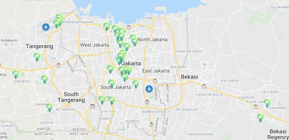 Все карантинные отели Джакарты доступны на Google Maps