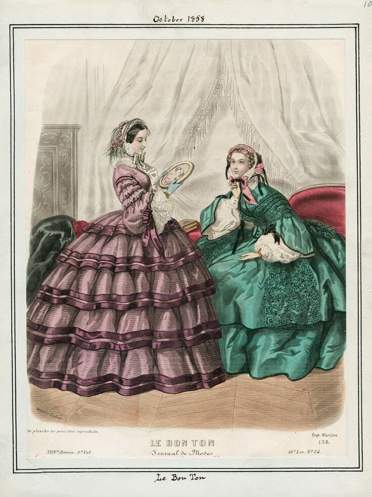 Наряды для прогулок, октябрь 1858 года.