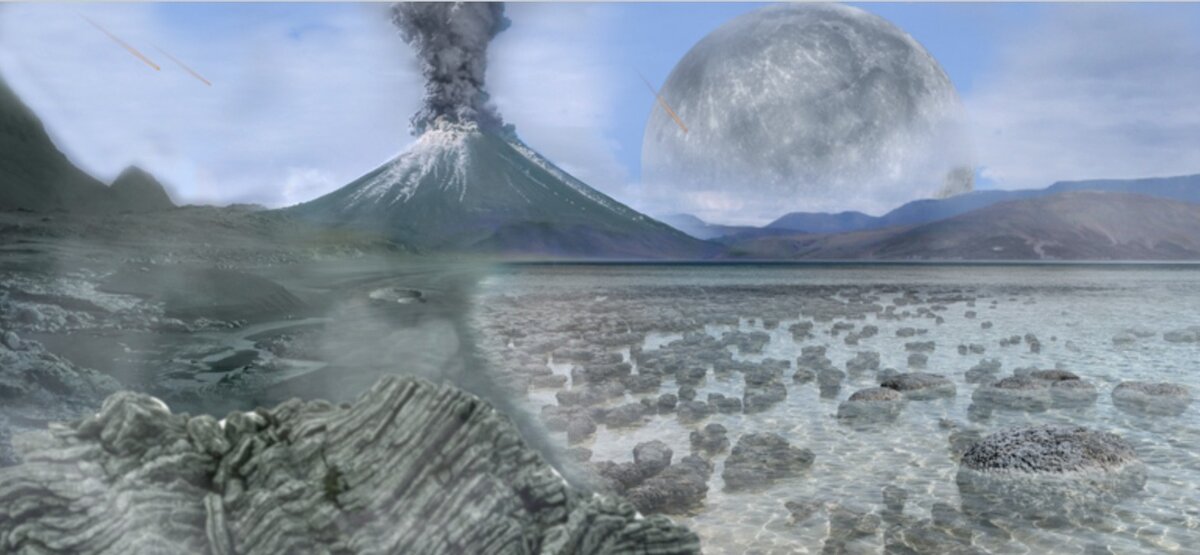 Земля в период Архея. Голландский художник Тим Бертелинк.