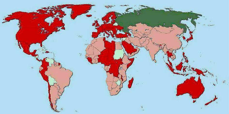 Карта врагов россии