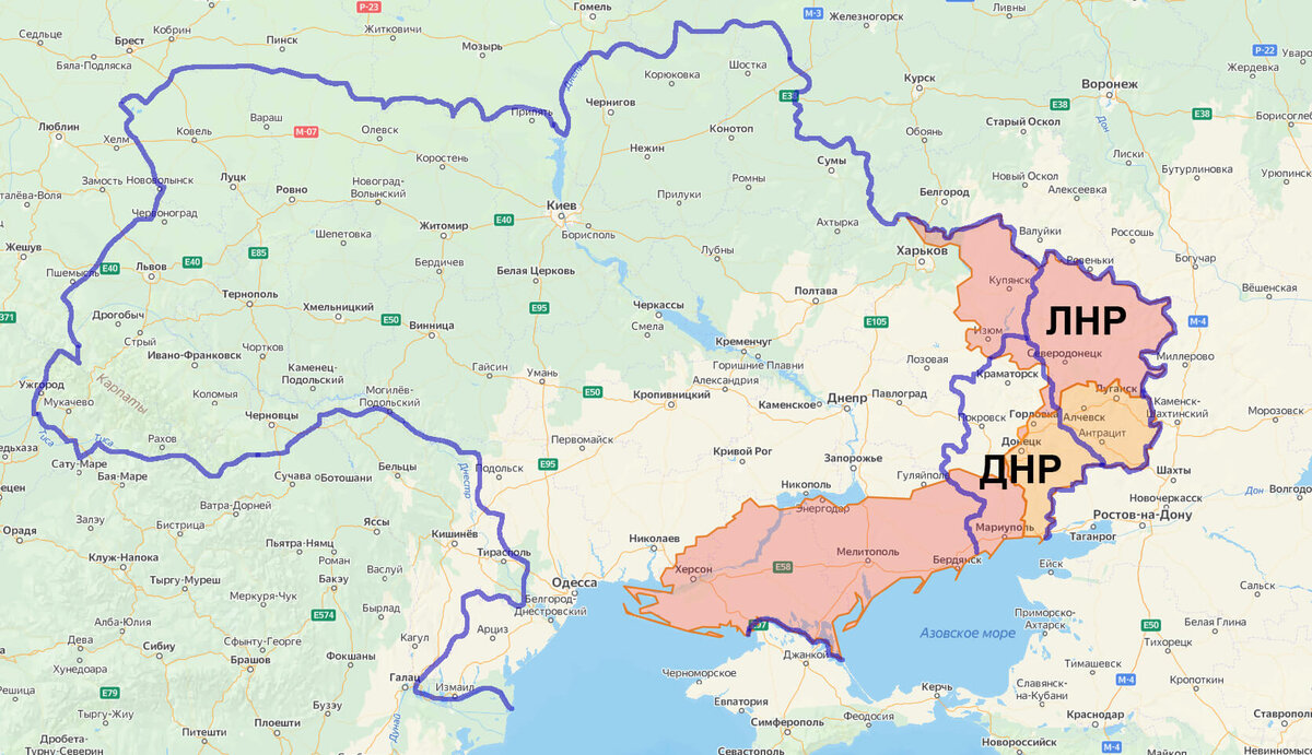 Карта приграничной зоны с украиной