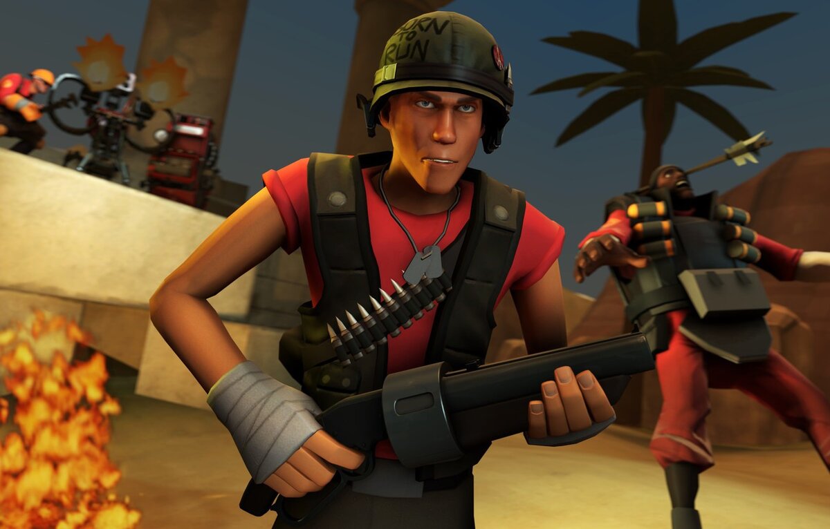 TF2 - многопользовательский шутер от первого лица, разработчиками которого являются всеми известная компания Valve. Кто забыл, они подарили нам такие шедевры, как серию игр Half Life, Counter-strike, Portal, Left 4 Dead, а их последняя заслуга это Dota 2. В 2007 году обозреваемая игра сделала большой прорыв в плане графики и геймплея, до сих пор никто не смог повторить что-нибудь подобное. 