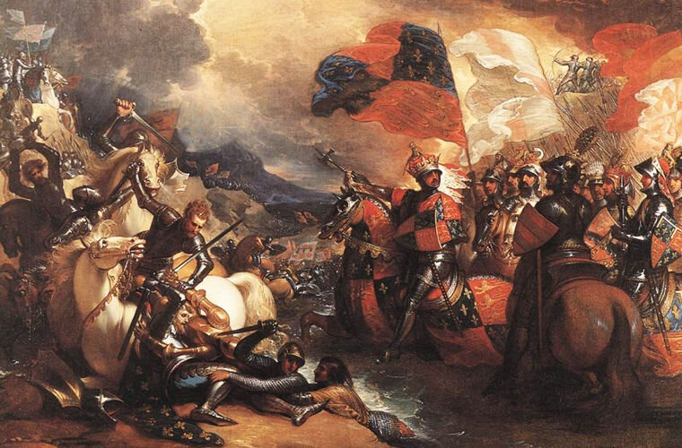 Эдуард III переходит Сомму. Бенджамин Уэст, 1788 год. Король Эдуард III Английский умер в возрасте 65 лет.     