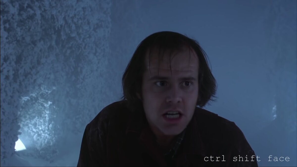 Джим Керри в Сиянии, технология Deepfake