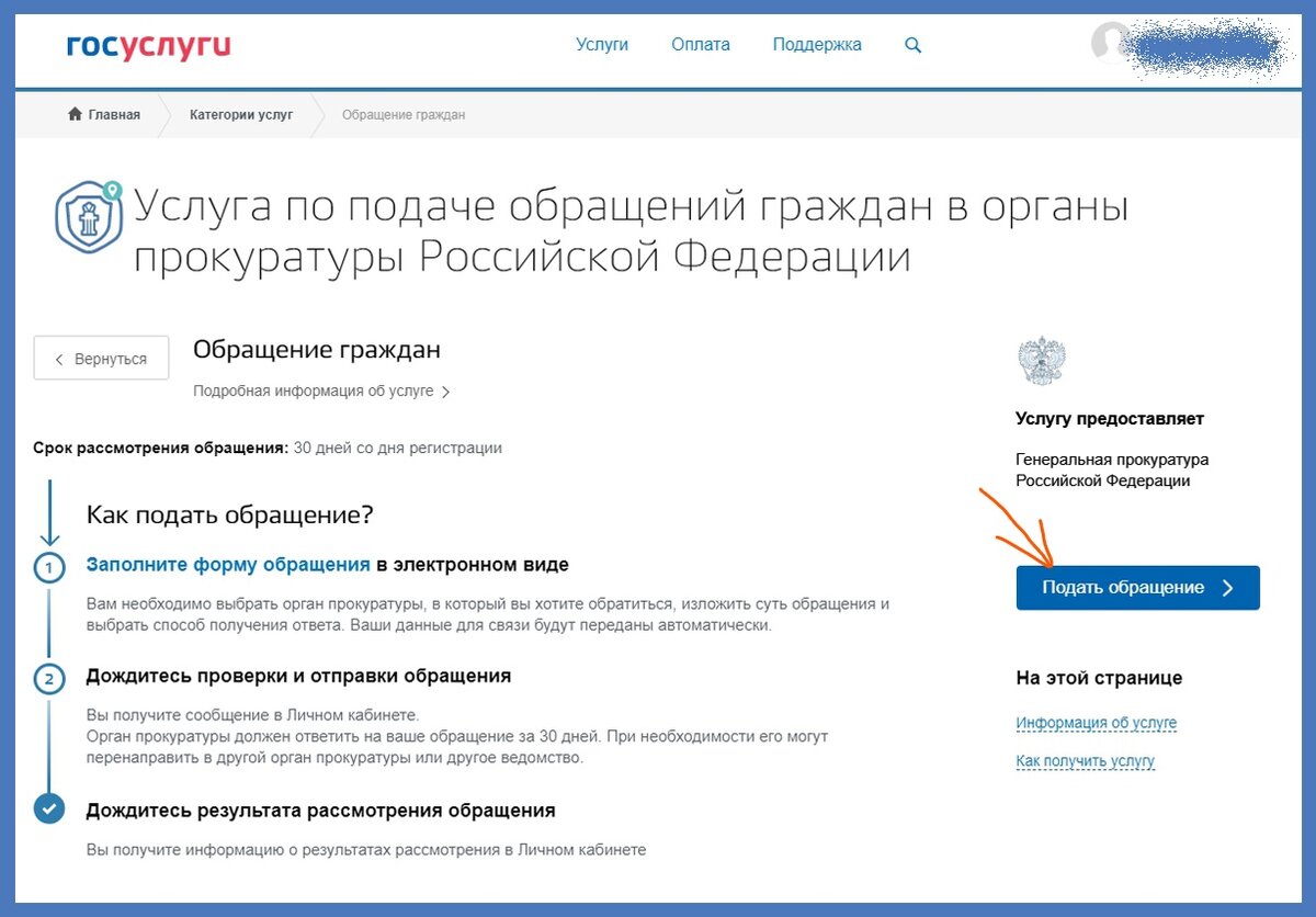 Подала заявление на госуслугах