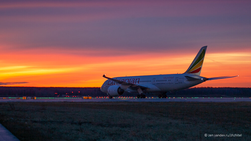 Boeing 787  авиакомпании Ethiopian airlines. На фотографии можно нажимать, чтобы увеличить