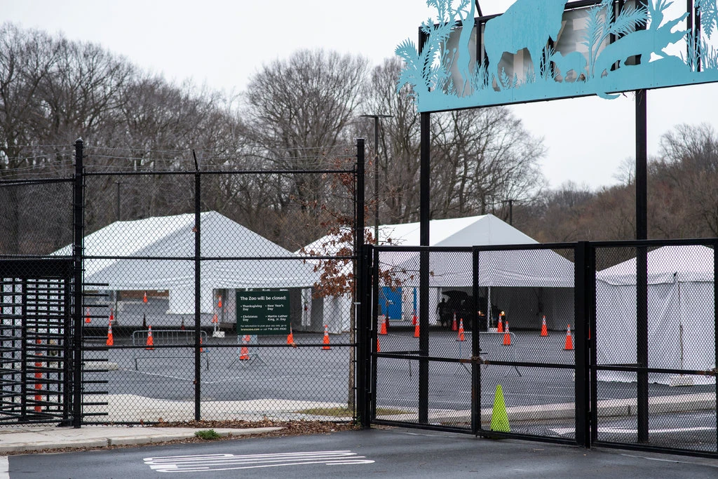 Стоянка для зоопарка Бронкса была недавно превращена в испытательный полигон коронавируса
