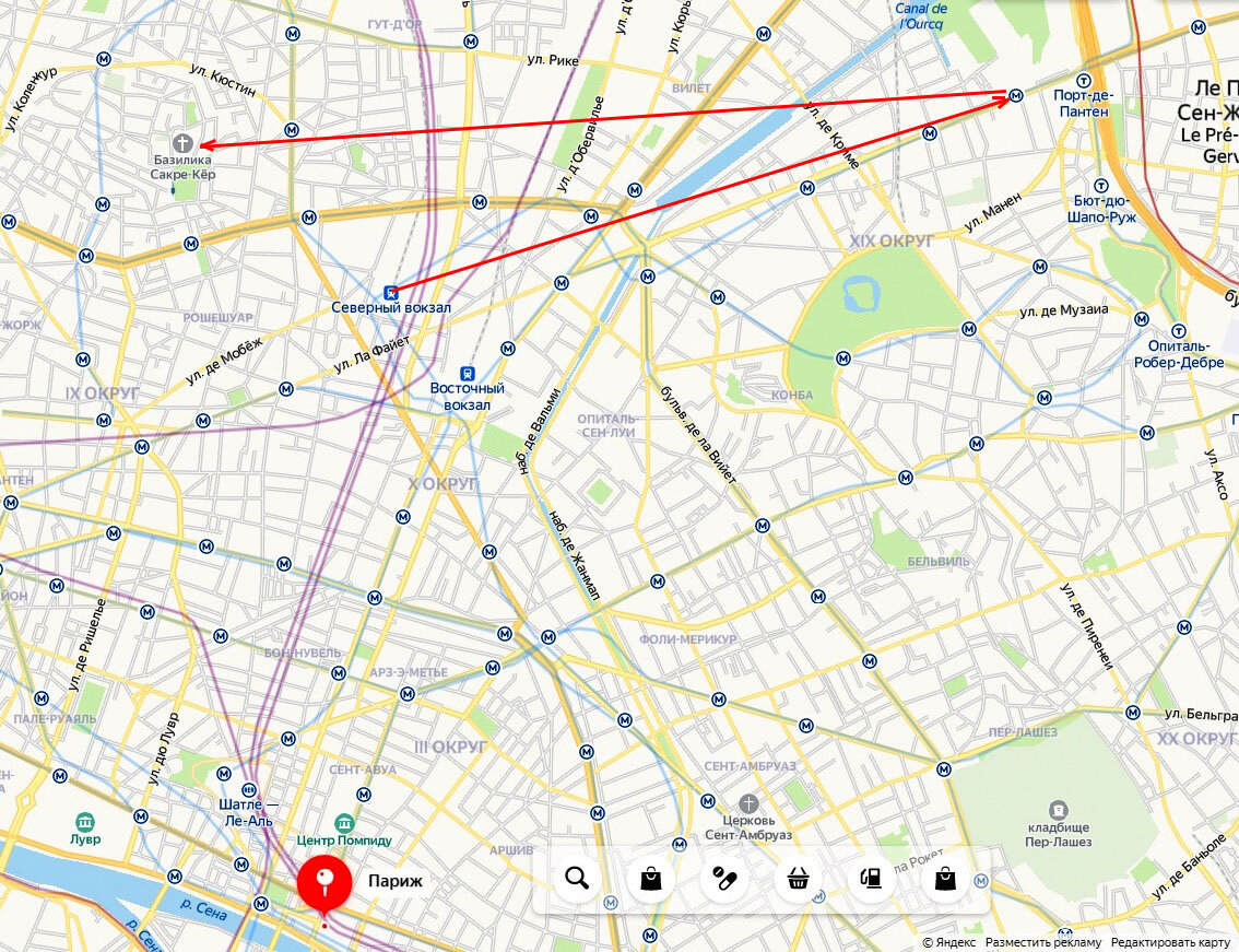 Пересадка париж. Париж карта Монмартр Секрекер. Карта Парижа с Сакре-кёр и Бурса. Центр Парижа телеграмм.