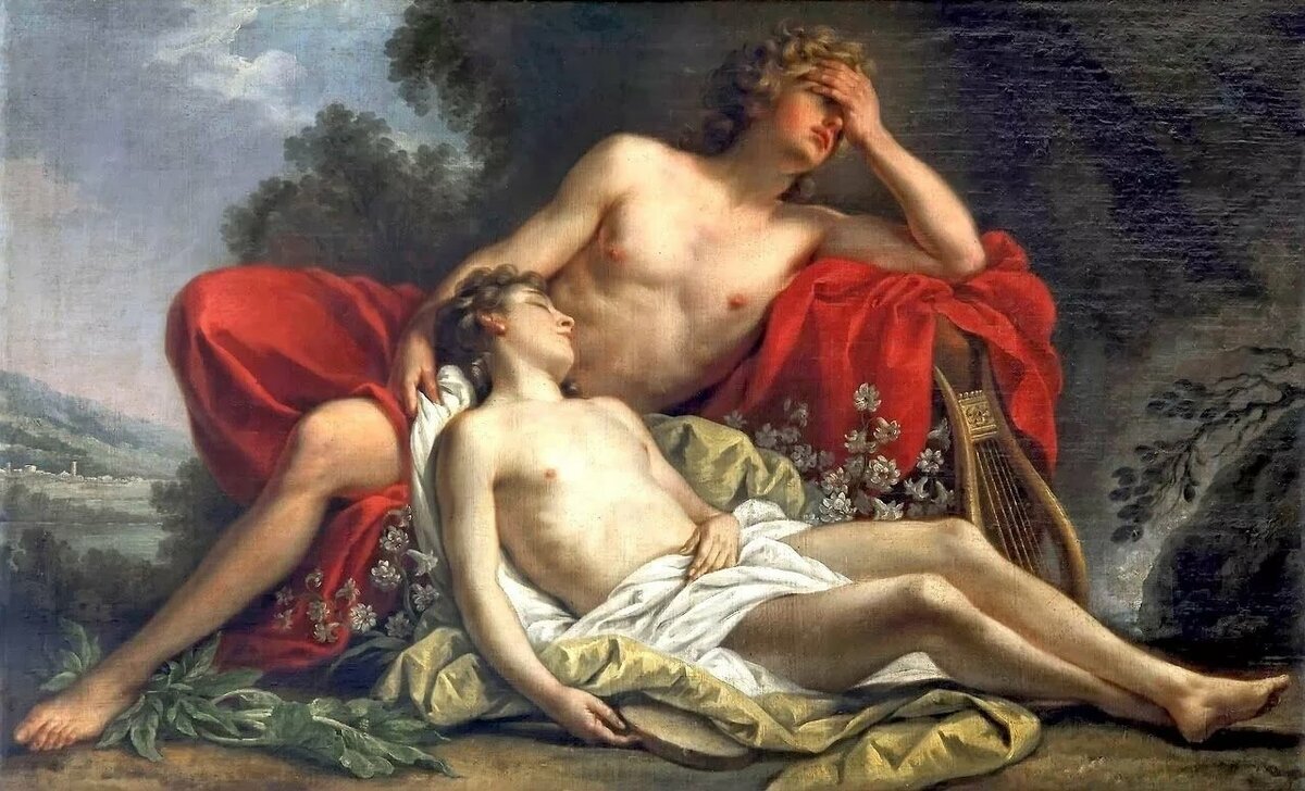 Аполлон и Гиацинт, которые, видимо, отдыхают после занятий гимнастикой)