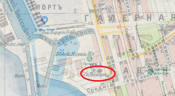 Фрагмент карты 1914 года