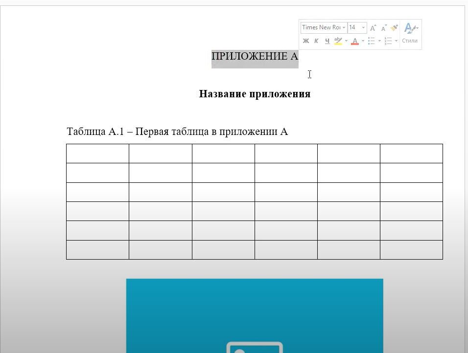 Как оформить приложение в курсовой с картинками