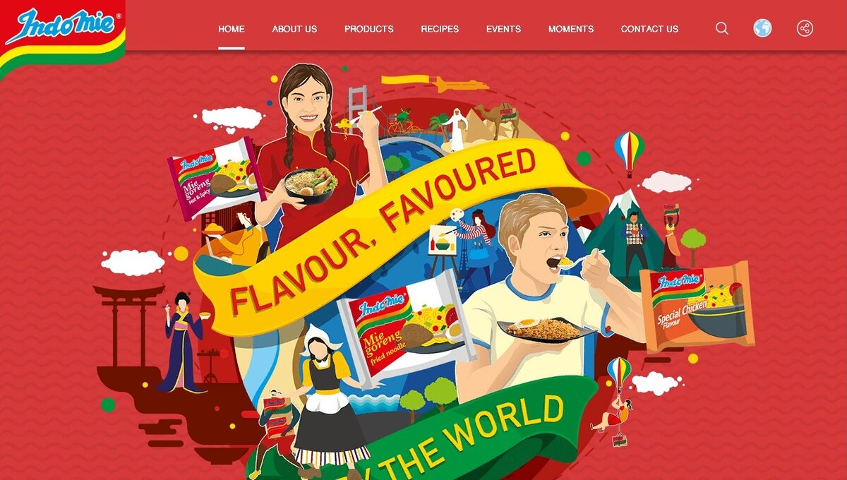 Главная страница сайта «Indomie». 