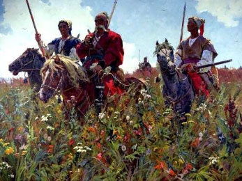 Источник: Тарас Бульба с Остапом и Андрием, иллюстрации А. Бубнова (найдено по запросу в Google-картинках)