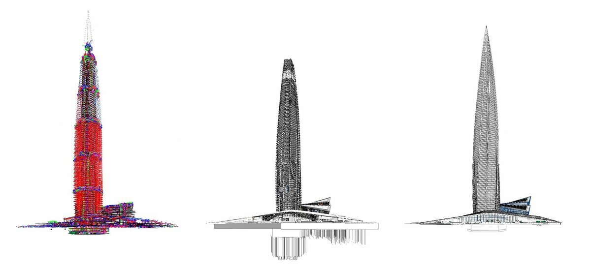 BIM-модель Лахта-центра, созданная Горпроектом при участии Академии БИМ