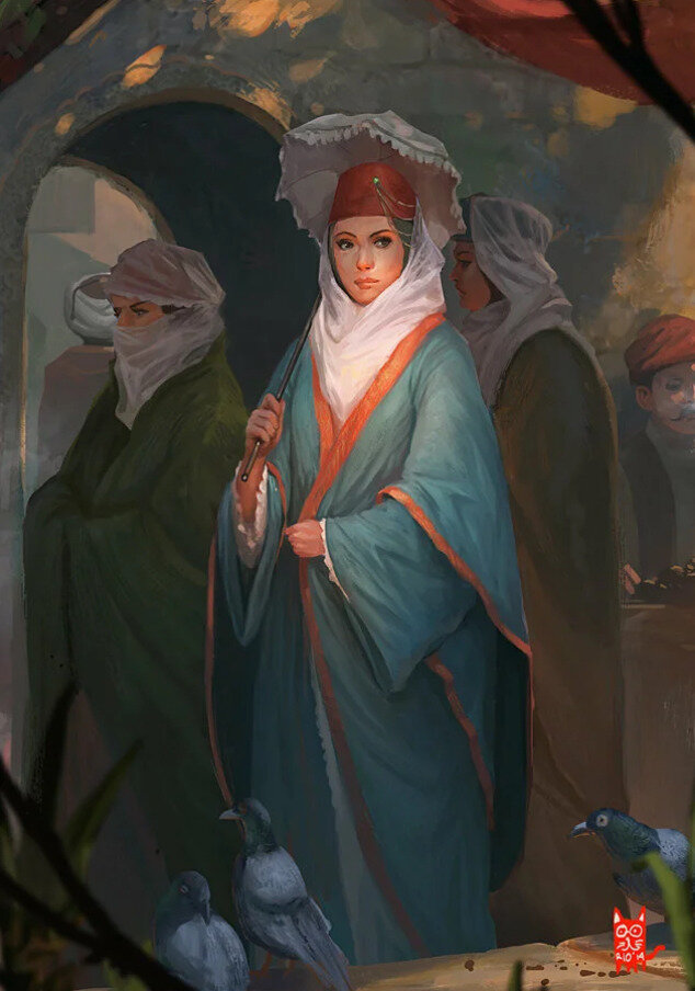 Османская женщина (не является портретом Хафсы-султан) / © Rio Sabda / kepondangkuning.artstation.com