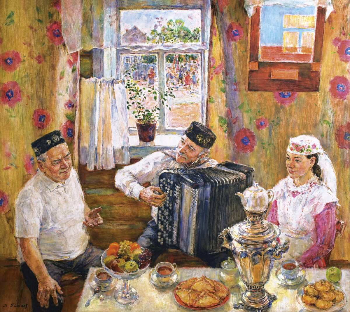 Татарское застолье на картине Зуфара Гимаева. Источник фото: art-union-rt.ru