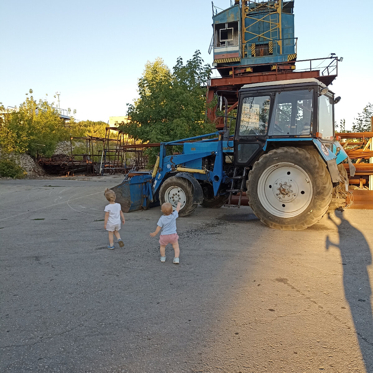 Девочки увидели в живую Синий трактор 😁