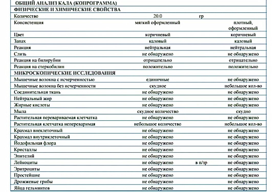 Копрограмма реакция на белок положительная