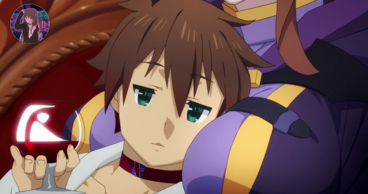 Кадр из аниме "Богиня благославляет этот прекрасный мир"